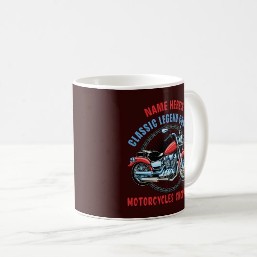 Mug Ajouter un nom Classic Custom Red Motorcycle Chopp (Devant droit)