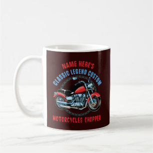 Mug Ajouter un nom Classic Custom Red Motorcycle Chopp