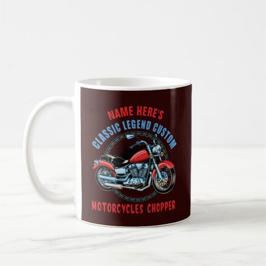 Mug Ajouter un nom Classic Custom Red Motorcycle Chopp (Gauche)