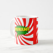 Mug Ajouter un nom Comique Style de livre Texte Jaune  (Devant gauche)
