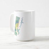Mug Ajouter un nom Cool moderne blanc & Turquoise Guit (Devant gauche)