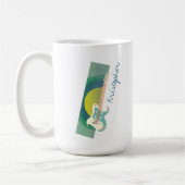 Mug Ajouter un nom Cool moderne blanc & Turquoise Guit (Gauche)