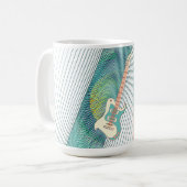 Mug Ajouter un nom Cool moderne blanc & Turquoise Guit (Devant gauche)