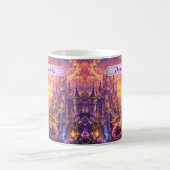 Mug Ajouter un nom Dragon Rose Violet Gardant le Châte (Centre)