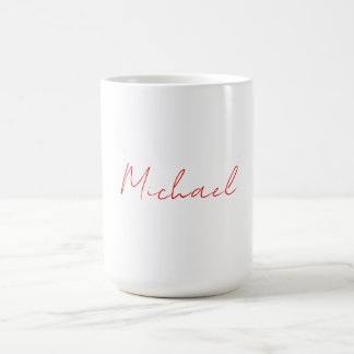 Mug Ajouter un nom Elegant Creative Callgraphy Rouge B