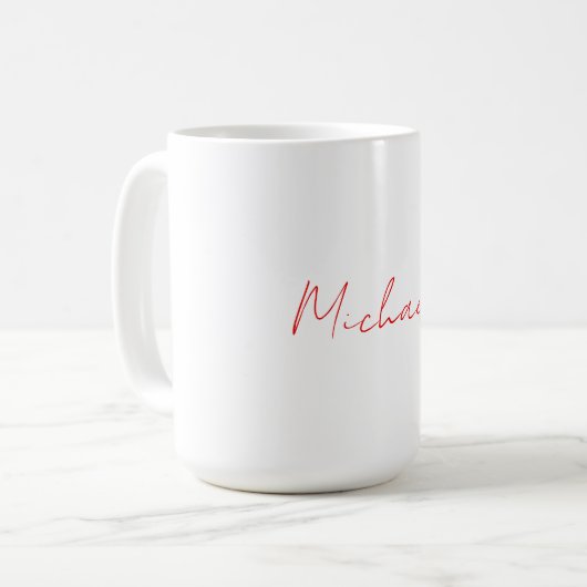 Mug Ajouter un nom Elegant Creative Callgraphy Rouge B (Devant gauche)