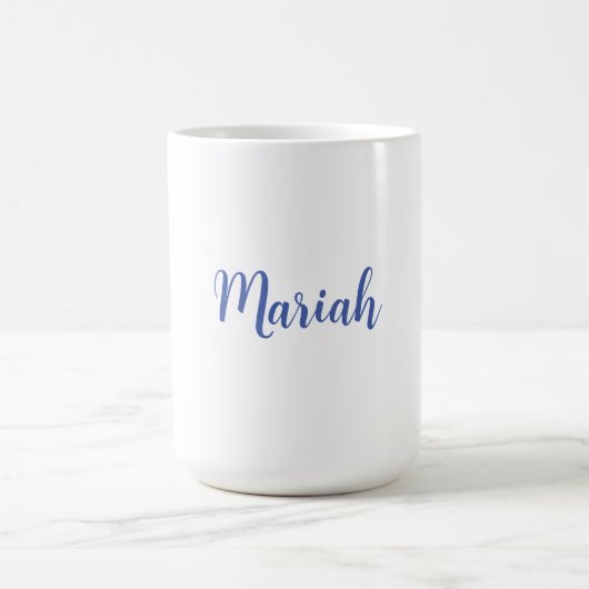 Mug Ajouter un nom Elegant Creative Classic Bleu Blanc (Centre)