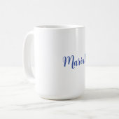 Mug Ajouter un nom Elegant Creative Classic Bleu Blanc (Devant gauche)