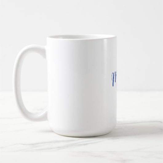Mug Ajouter un nom Elegant Creative Classic Bleu Blanc (Gauche)