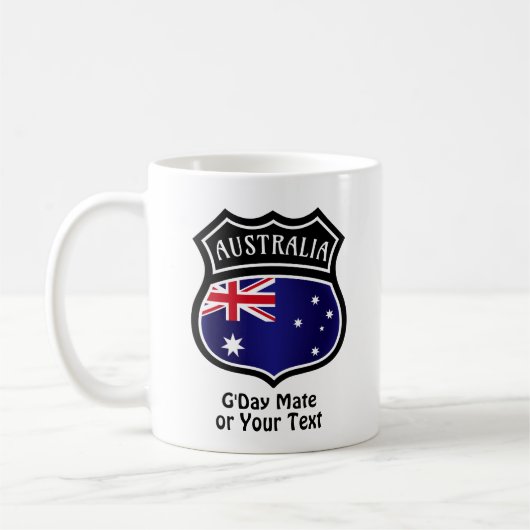 Mug Ajouter un nom et un texte - Australia Flag Shield (Gauche)