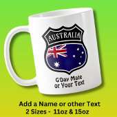Mug Ajouter un nom et un texte - Australia Flag Shield