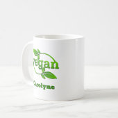 Mug Ajouter un nom Feuilles verts Vegan (Devant gauche)