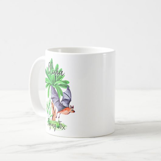 Mug Ajouter un nom Flying Fox Australian Animal (Devant gauche)