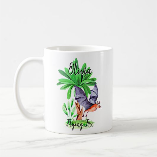 Mug Ajouter un nom Flying Fox Australian Animal (Gauche)