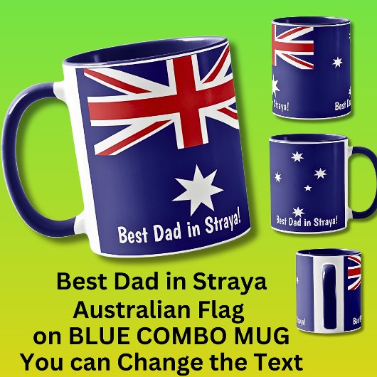 Mug Ajouter un nom Meilleur papa drapeau australien su