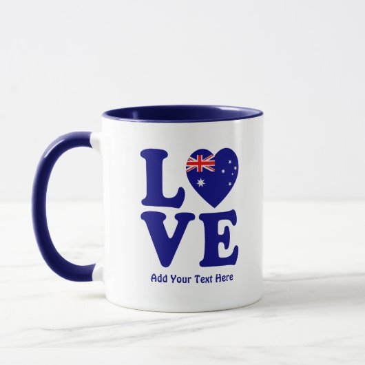 Mug Ajouter un nom Modifier le texte - Blue Love Austr (Gauche)