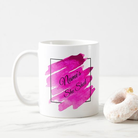 Mug Ajouter un nom Modifier le texte Elle Shop rose Br (Avec donut)