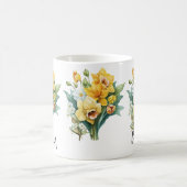 Mug Ajouter un nom ou texte, jonquilles jaunes avec fe (Centre)