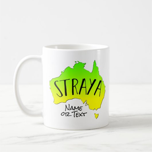 Mug Ajouter un nom ou un texte Green & Gold STRAYA Map (Gauche)
