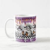 Mug Ajouter un nom Purple 3D, effet Halloween Ghosts (Gauche)
