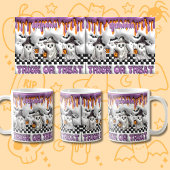 Mug Ajouter un nom Purple 3D, effet Halloween Ghosts