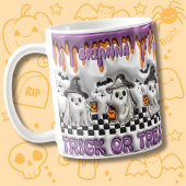 Mug Ajouter un nom Purple 3D, effet Halloween Ghosts