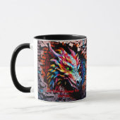 Mug Ajouter un nom Texte, 3D Rainbow Dragon Cracked Wa (Gauche)