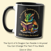 Mug Ajouter un nom Texte, Aventure inoubliable, Dragon