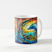 Mug Ajouter un nom Texte Dauphin Abstrait Natation dan (Devant droit)
