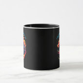 Mug Ajouter un nom Texte, Dragon Rouge Bleu Tourbillon (Centre)