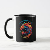 Mug Ajouter un nom Texte, Dragon Rouge Bleu Tourbillon (Gauche)