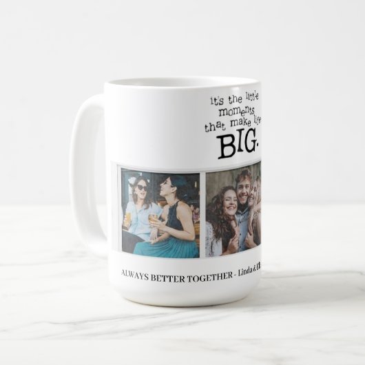 Mug Ajouter un script de texte personnel collage pho (Devant gauche)