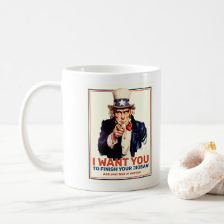 Mug Ajouter un texte personnalisé, l'affiche Oncle Sam