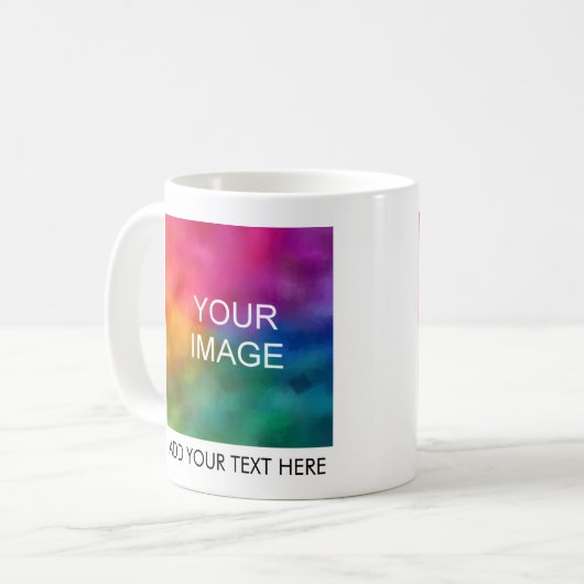 Mug Ajouter une image photo logo commercial Nom du tex (Devant gauche)