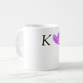 Mug Ajouter une lettre de nom de couple mariage rose c (Devant gauche)