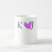 Mug Ajouter une lettre de nom de couple mariage rose c (Centre)