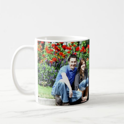 Mug Ajouter une PHOTO Paysage de famille, maison, vaca (Gauche)