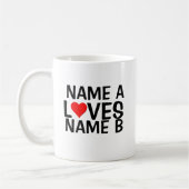 Mug Ajouter vos noms - Nom Aime Nom du coeur (Gauche)