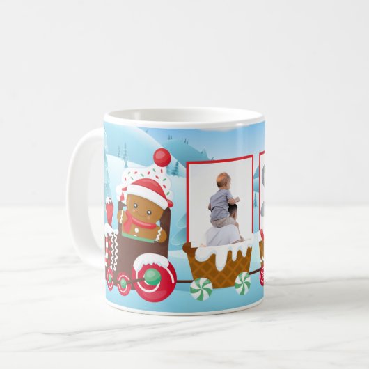 Mug Ajouter Vos Photos Noël Train Gite (Devant gauche)