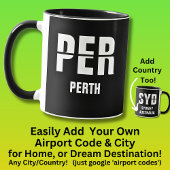 Mug Ajouter votre code et votre ville - Code d'aéropor