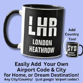 Mug Ajouter votre code & ville - Airport Code LHR LOND