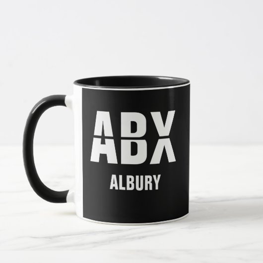 Mug Ajouter votre code & ville - Code aéroport ABX ALB (Gauche)