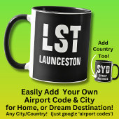 Mug Ajouter votre code & ville - Code aéroport LST LAN