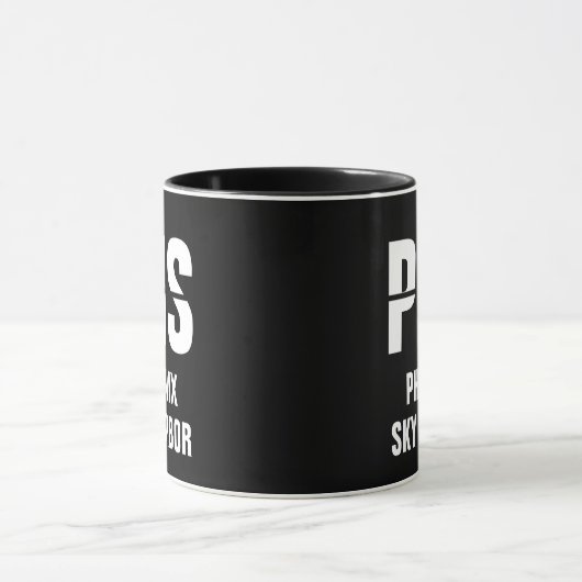 Mug Ajouter votre code & ville, code aéroport PHS PHOE (Centre)