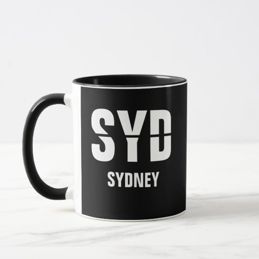 Mug Ajouter votre code & ville - Code aéroport - SYD S (Gauche)