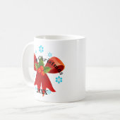 Mug Ajouter votre date Joyeux Noël Rouge ruban (Devant gauche)