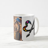 MUG AJOUTER VOTRE IMAGE DE COUPLE ET NOM ULTÉRIEUREMEN (Devant droit)