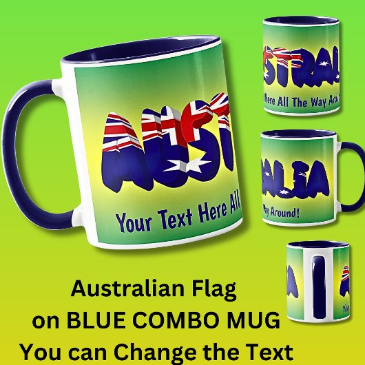 Mug Ajouter votre message Australie Indicateur Word su