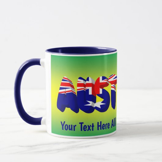 Mug Ajouter votre message Australie Indicateur Word su (Gauche)
