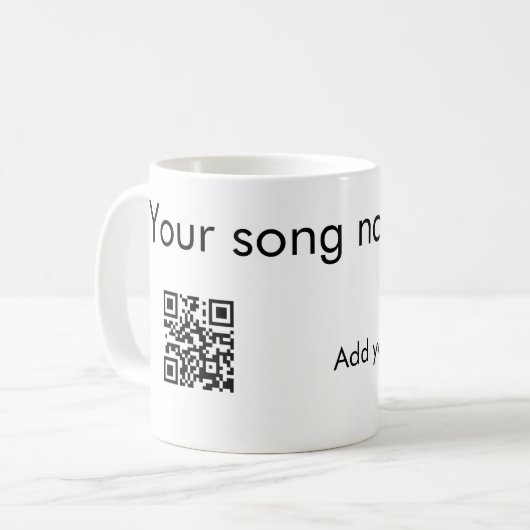 Mug Ajouter votre nom de chanson ici q r code ajouter  (Devant gauche)